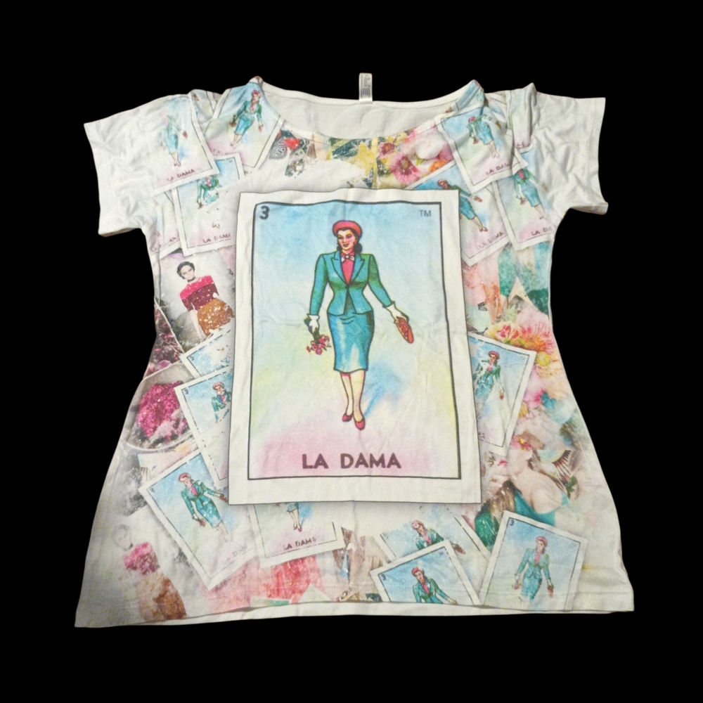La Dama Graphic Short Sleeve Kids Tee - White
